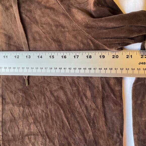 Liz Lange Maternity Women Velvet Jacket size S Full Zip Hooded Earthy Brown - Picture 2 of 7